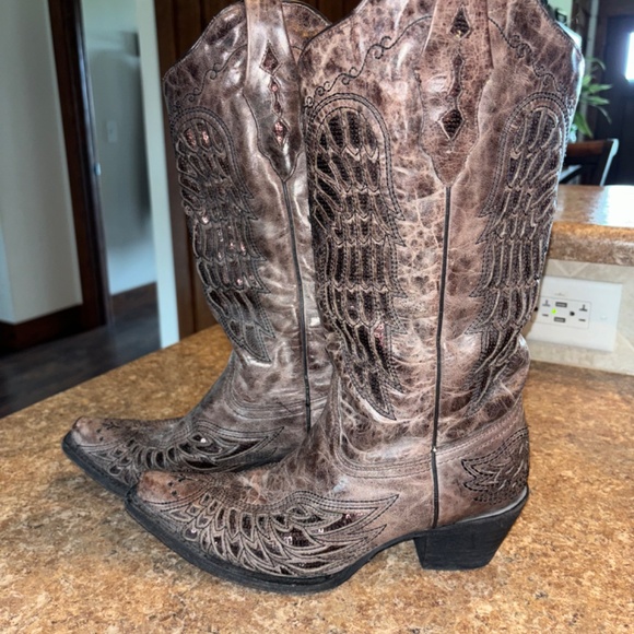 Corral Brown Heeled Boots - Picture 7 of 8